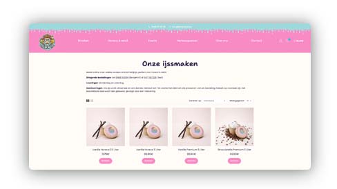 webshop voor Freakin'Ice B2B webshop