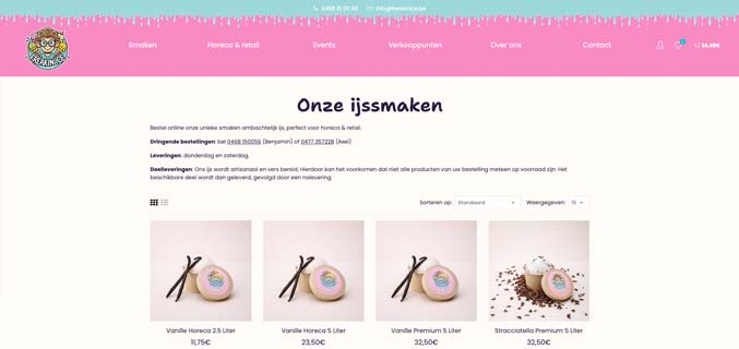 Freakin'Ice B2B webshop