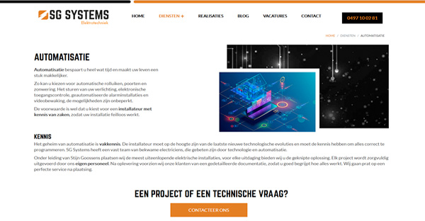 Website voor SG-Systems - Aalter Website voor SG-Systems - Aalter