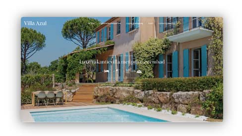 website voor Villa Azul - Luxe vakantievilla in Gassin